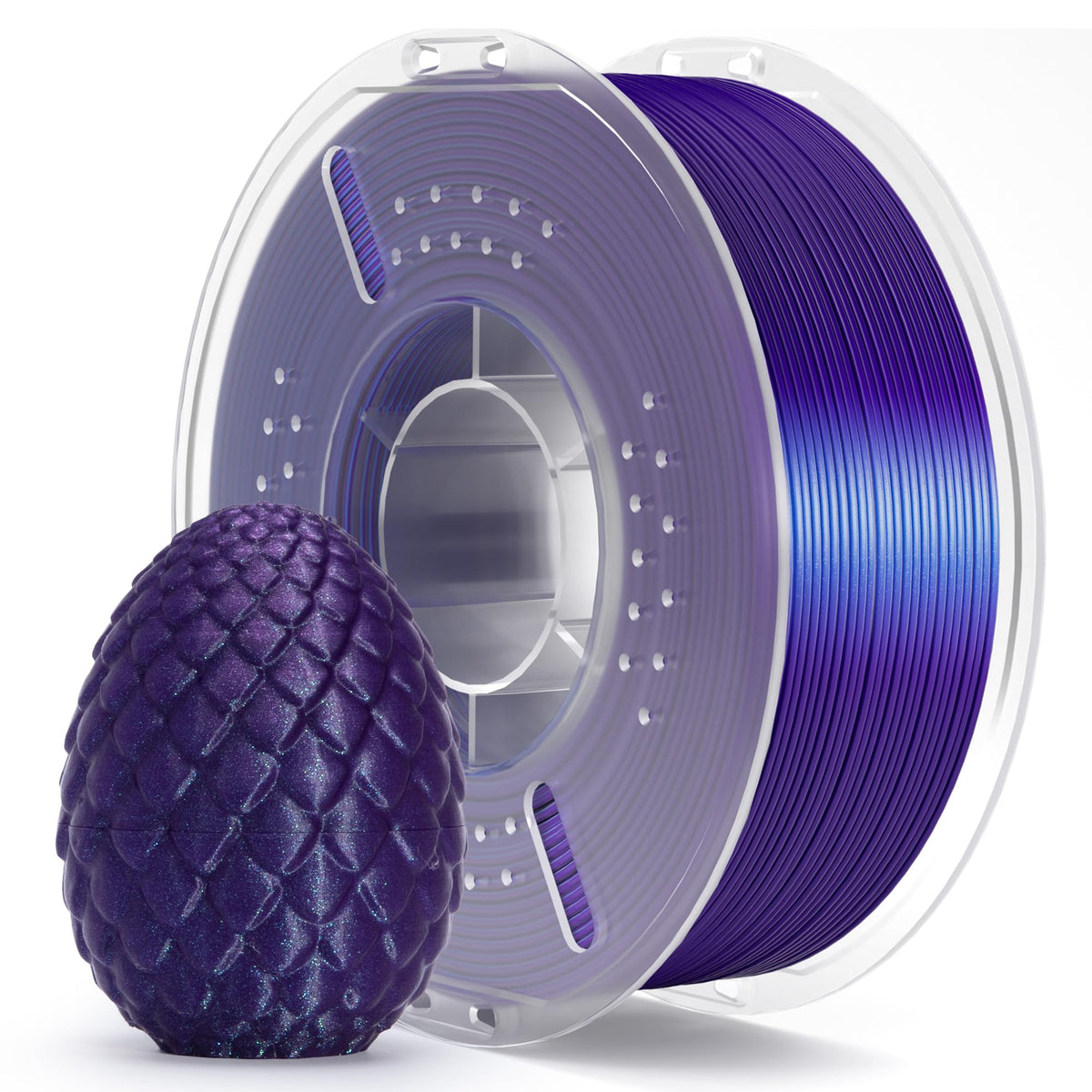 ELEGOO Silk PLA Filament 1.75mm Blue Purple 1KG, Shiny Dual Colours 3D Filament Dimensional Accuracy +/- 0.05mm, 1kg Spool(2.2lbs) Fits for Most FDM 3D Printers