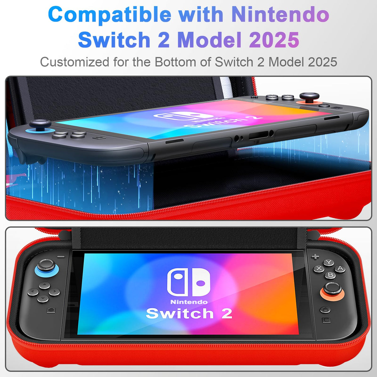 daydayup Switch 2 Carry Case Compatible with Nintendo Switch 2, with 24 Games Cartridges Protective Hard Shell Travel Carrying Case Pouch for Switch 2 Console & Accessories,Black