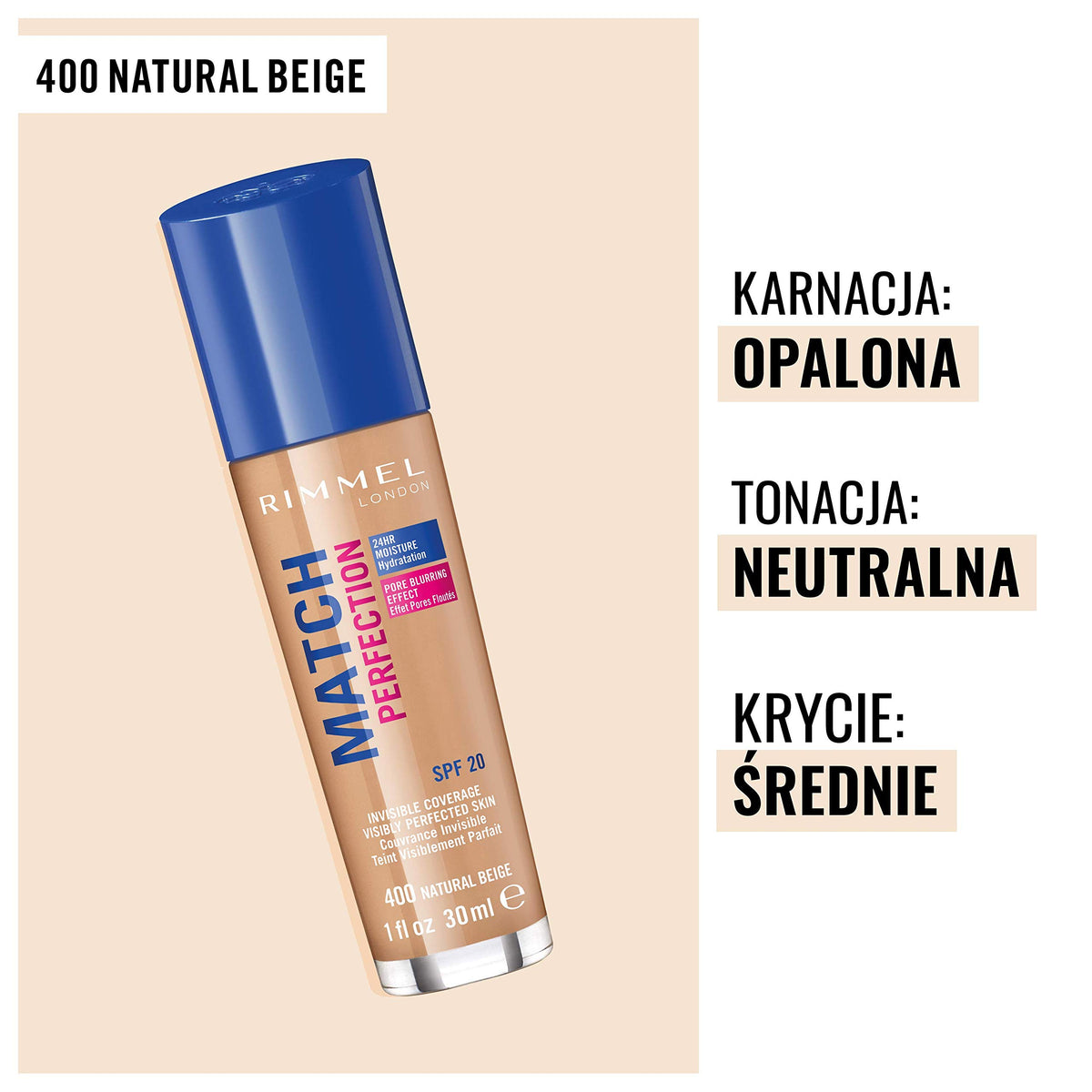 Rimmel London Match Perfection Foundation SPF20, 200 Soft Beige
