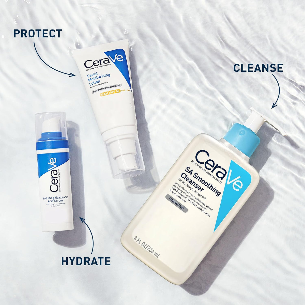 CeraVe SA Smoothing Cleanser, Salicylic Acid, Rough & Bumpy Skin, 473ml