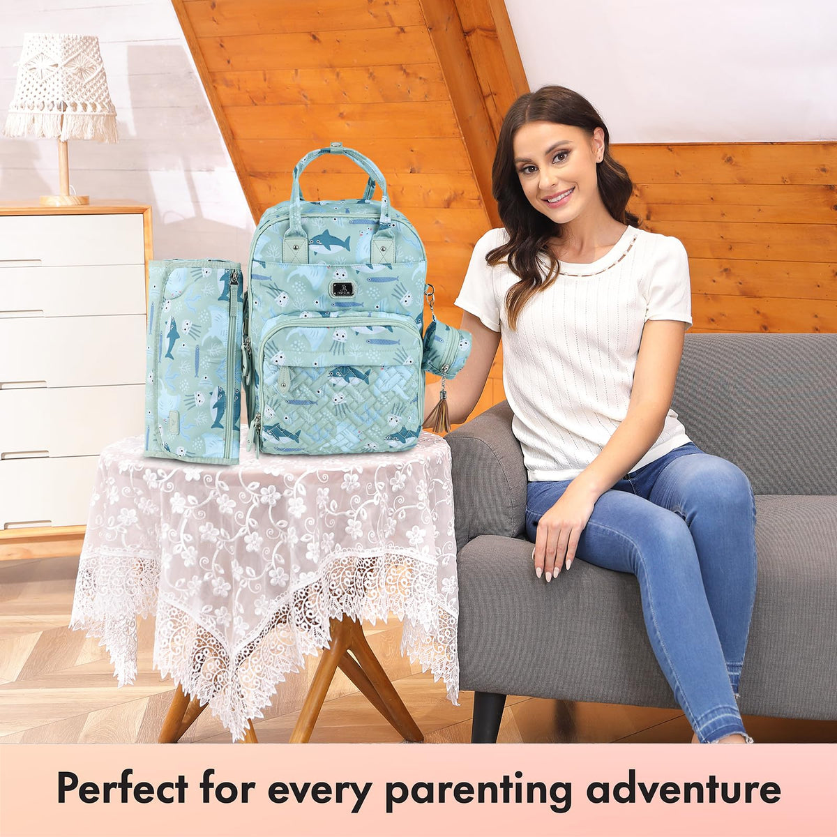 Dikaslon Baby Changing Bags Backpack, Large Baby Bag, 19 Pockets, Outdoors