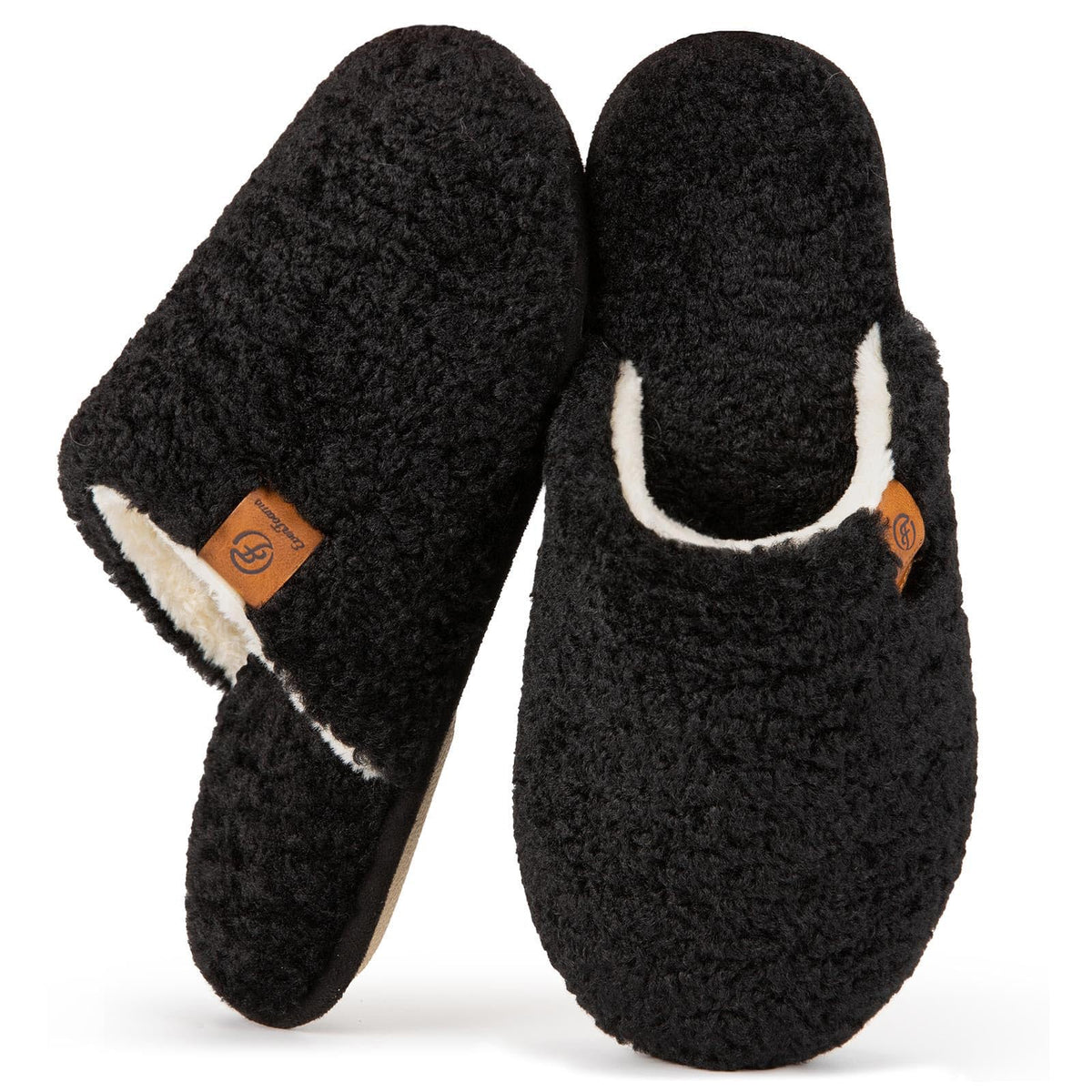 EverFoams Women's Fuzzy Slippers Cosy Memory Foam Indoor Warm House Shoes