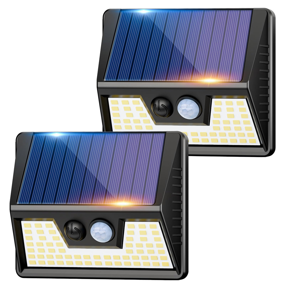 vighep Solar Security Lights Outdoor Motion Sensor, White 318LED Led Solar Powered Light with 3 Lighting Modes, IP65 Waterproof Wireless Pir Wall Light for Outside Garden Fence Yard-Warm White