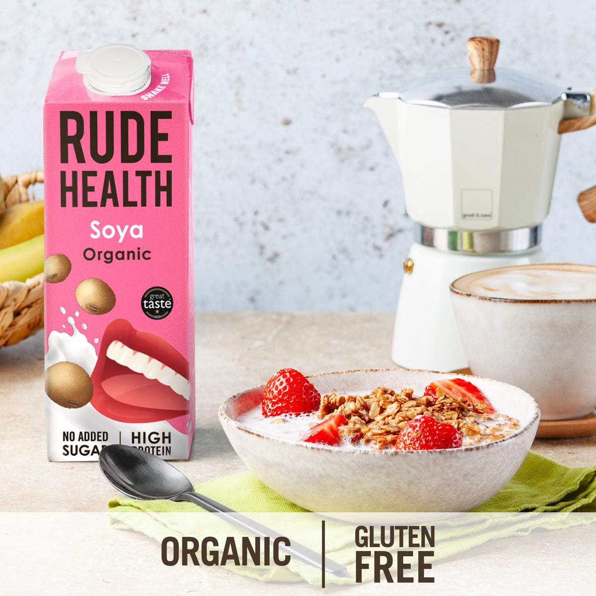 Rude Health 6 x 1 Litre Organic Oat Dairy-Alt Milk, 100% Natural Organic Drink, Lactose Free, Dairy Free & Gluten-Free, No Added Sugar, Award-Winning, Healthy & Vegan, 100% Recyclable Packaging