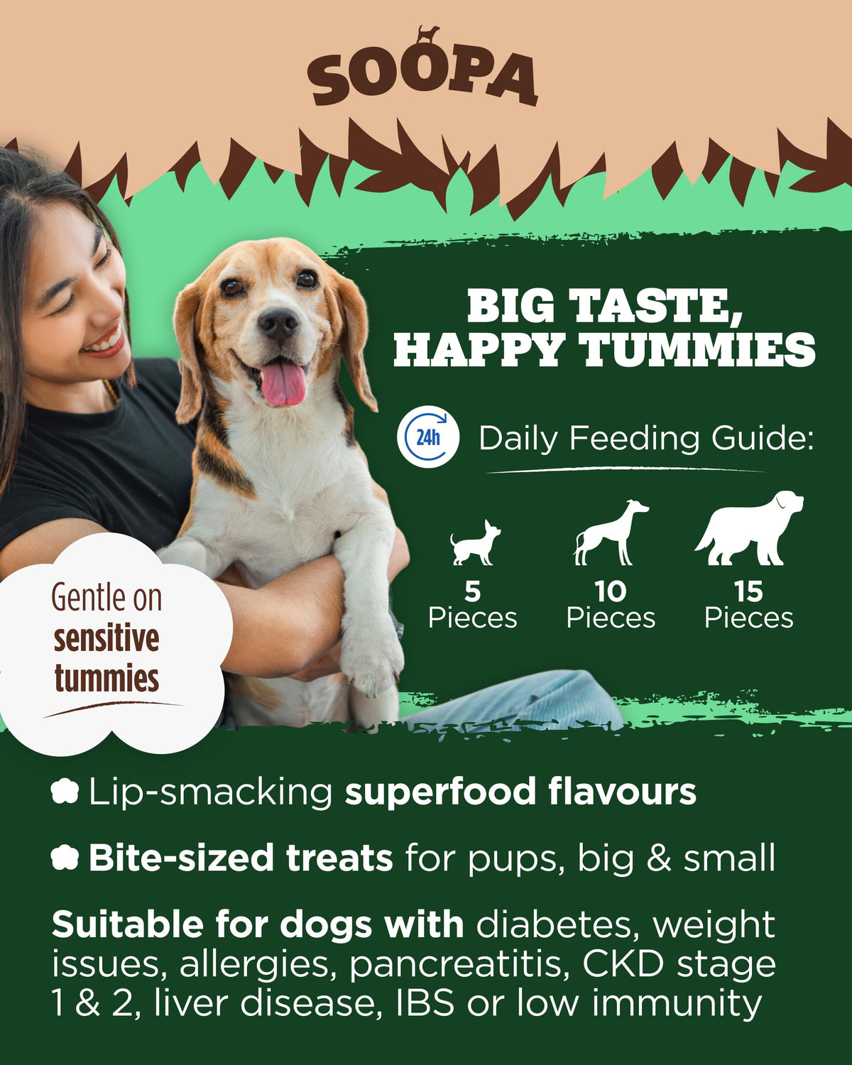 Soopa Strawberry Dog-Quiri Healthy Bites, Dog Training Treats, 50 g, 1-Pack