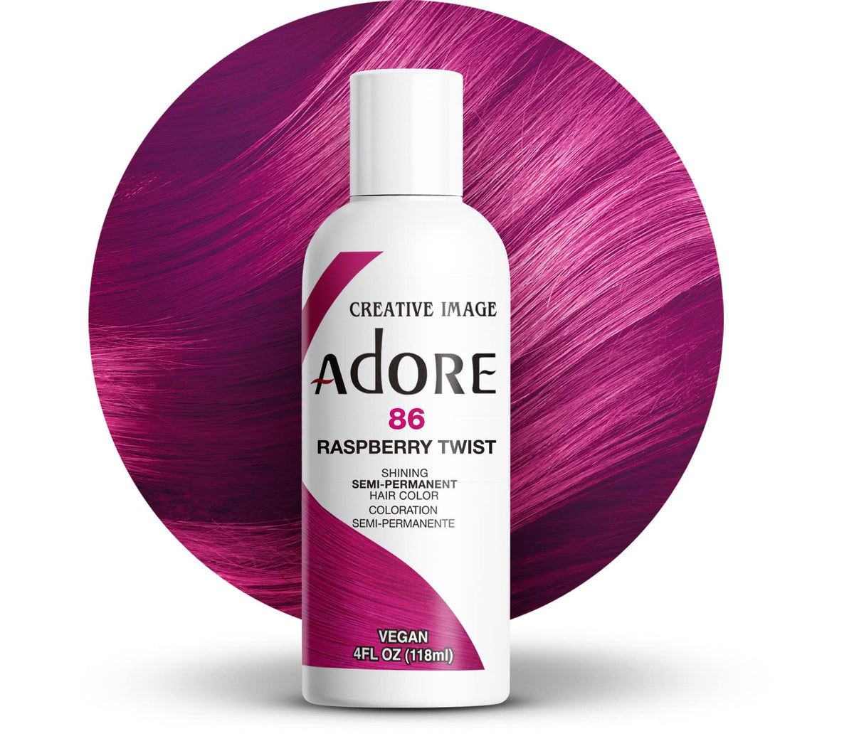 Adore Shining Semi Permanent Hair Colour 121 Jet Black – Vibrant Black Hair Dye, Vegan & Cruelty-Free, Ammonia, Peroxide & Alcohol Free