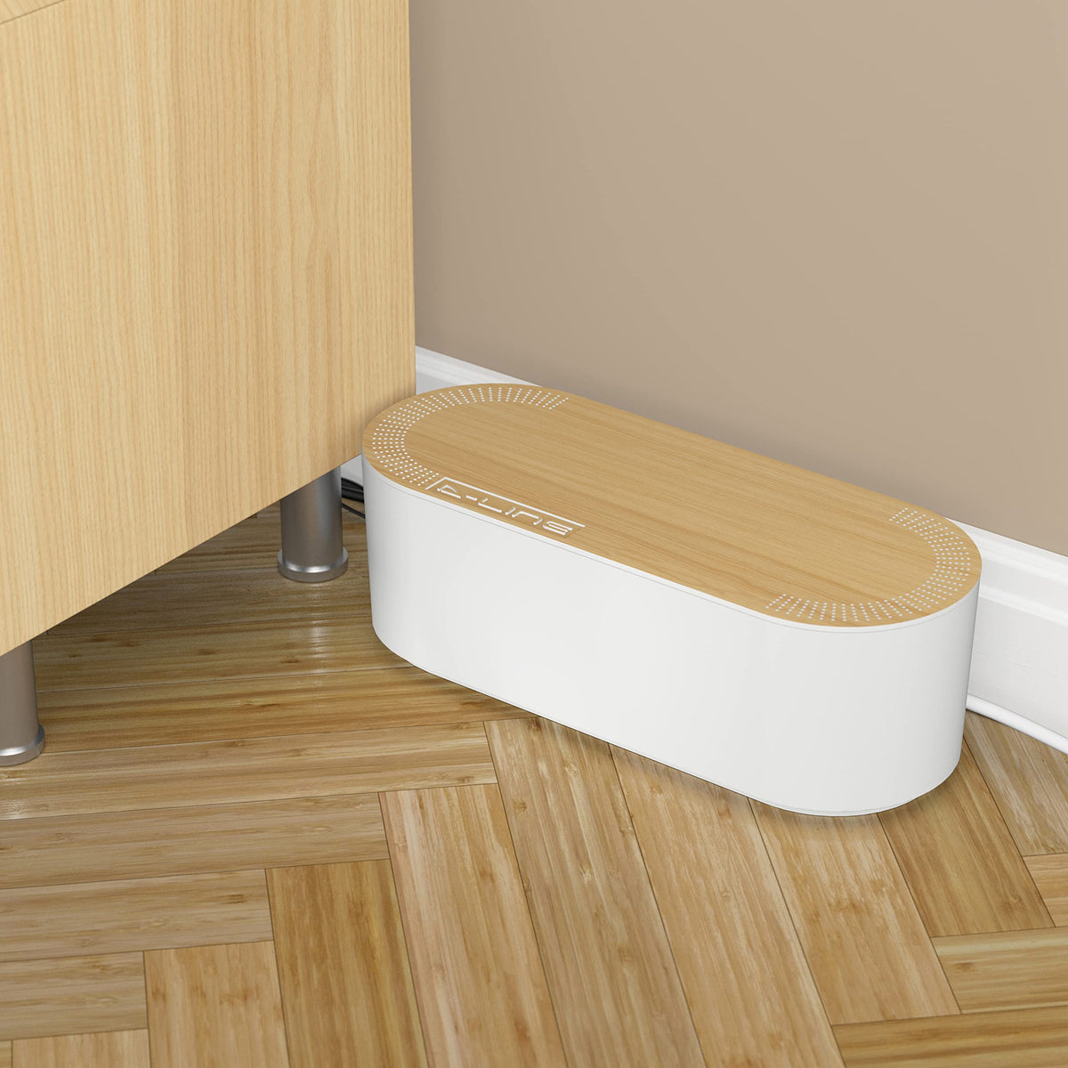 D-Line Cable Tidy Box, Hide & Conceal Extension Blocks, Desk Cable Management Solution, TV Wire Tidy, Made from Electrically Safe ABS Material - 325mm (L) x 125mm (W) 115mm (H) - Small, White