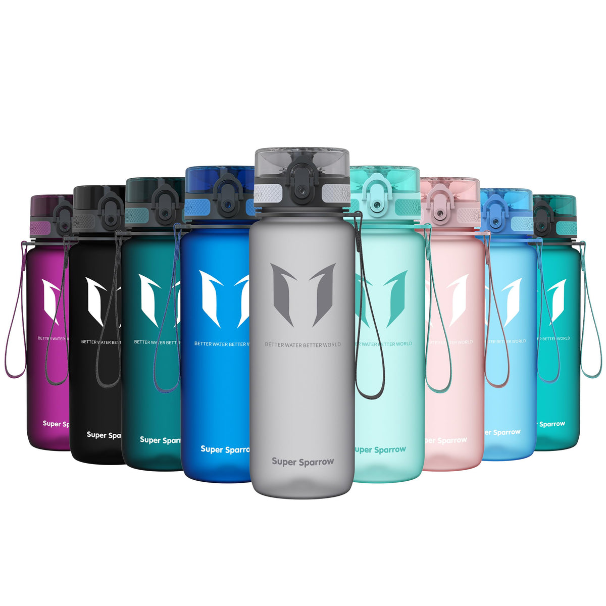 Sparrow Water Bottle 500ml/750ml/1L BPA-Free Tritan Drinks Bottle One-Click