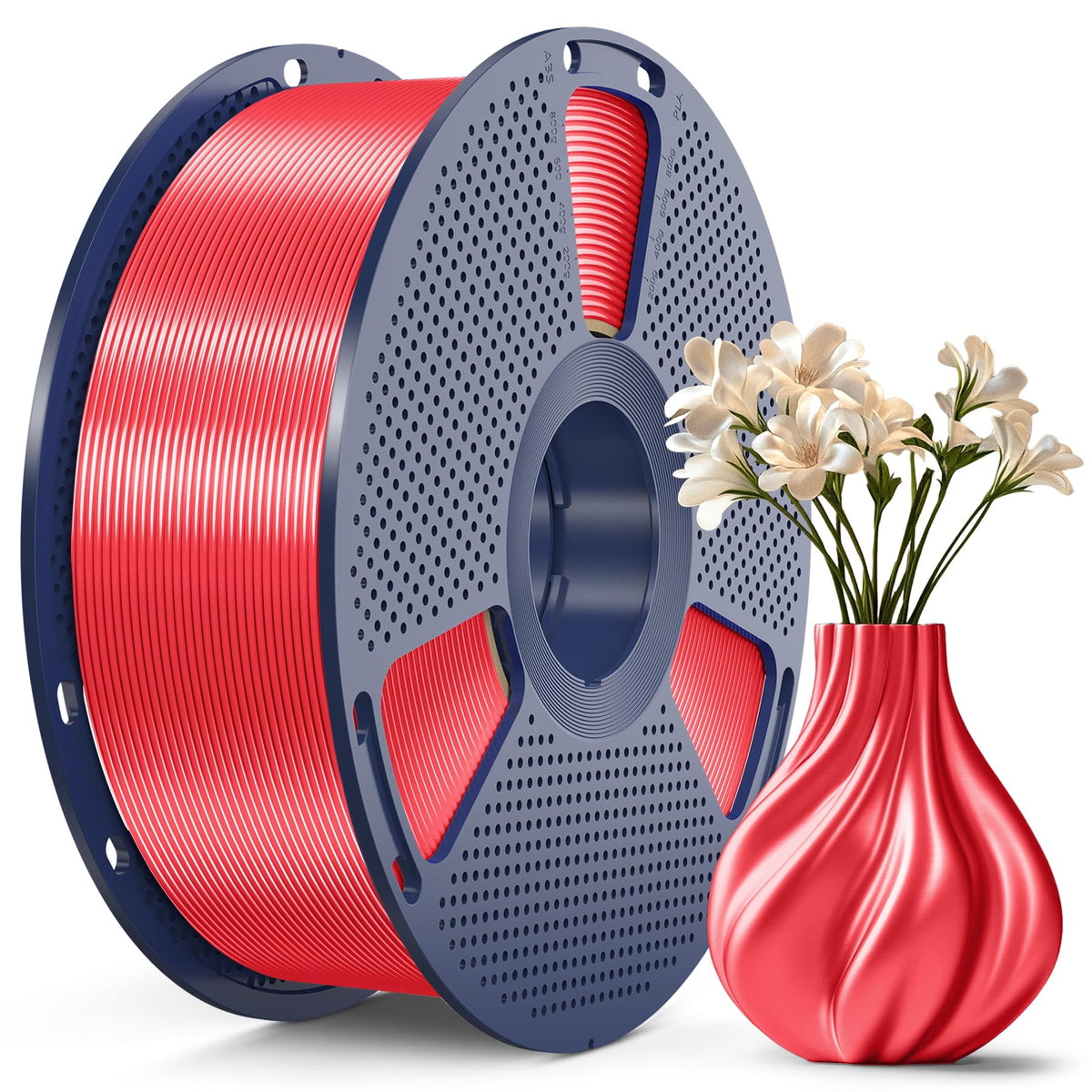 SUNLU Silk PLA+ Filament, Shiny Metallic Silk 3D Filament 1.75mm