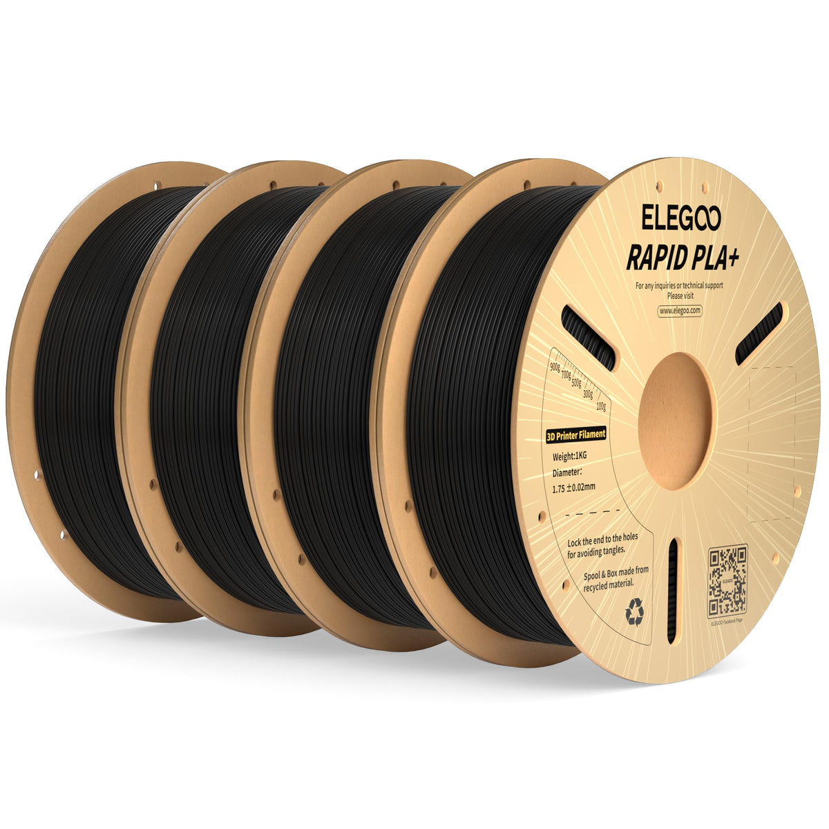 ELEGOO Rapid PLA Plus 3D Printer Filament 1.75mm Bundle 8 Colours 8 * 250g