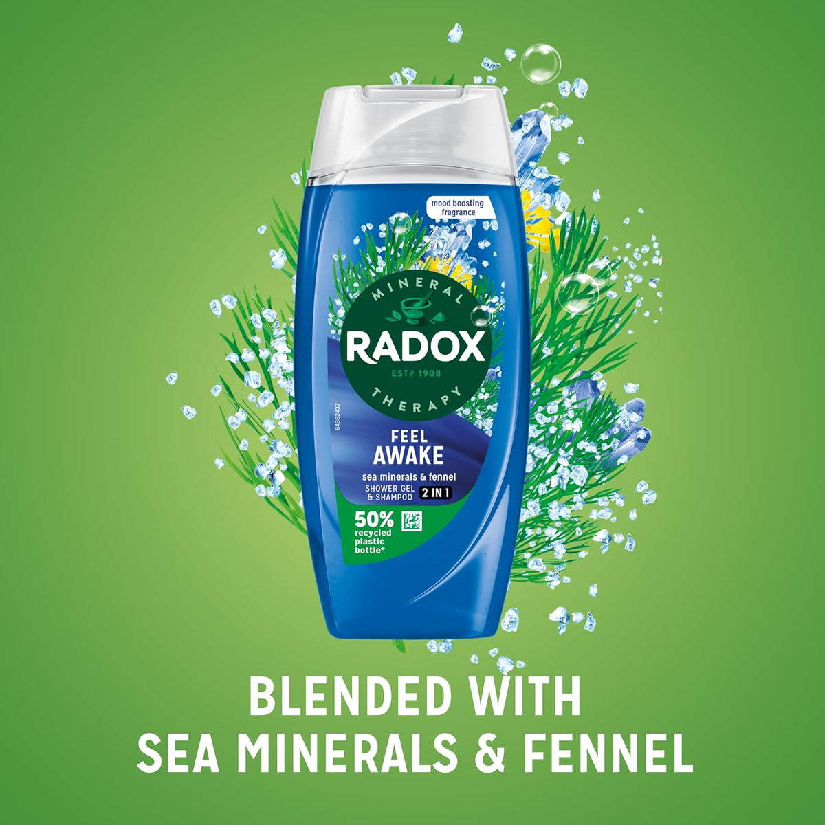 Radox Mineral Therapy Feel Awake 2-in-1 Shower Gel & Shampoo 6x 225 ml