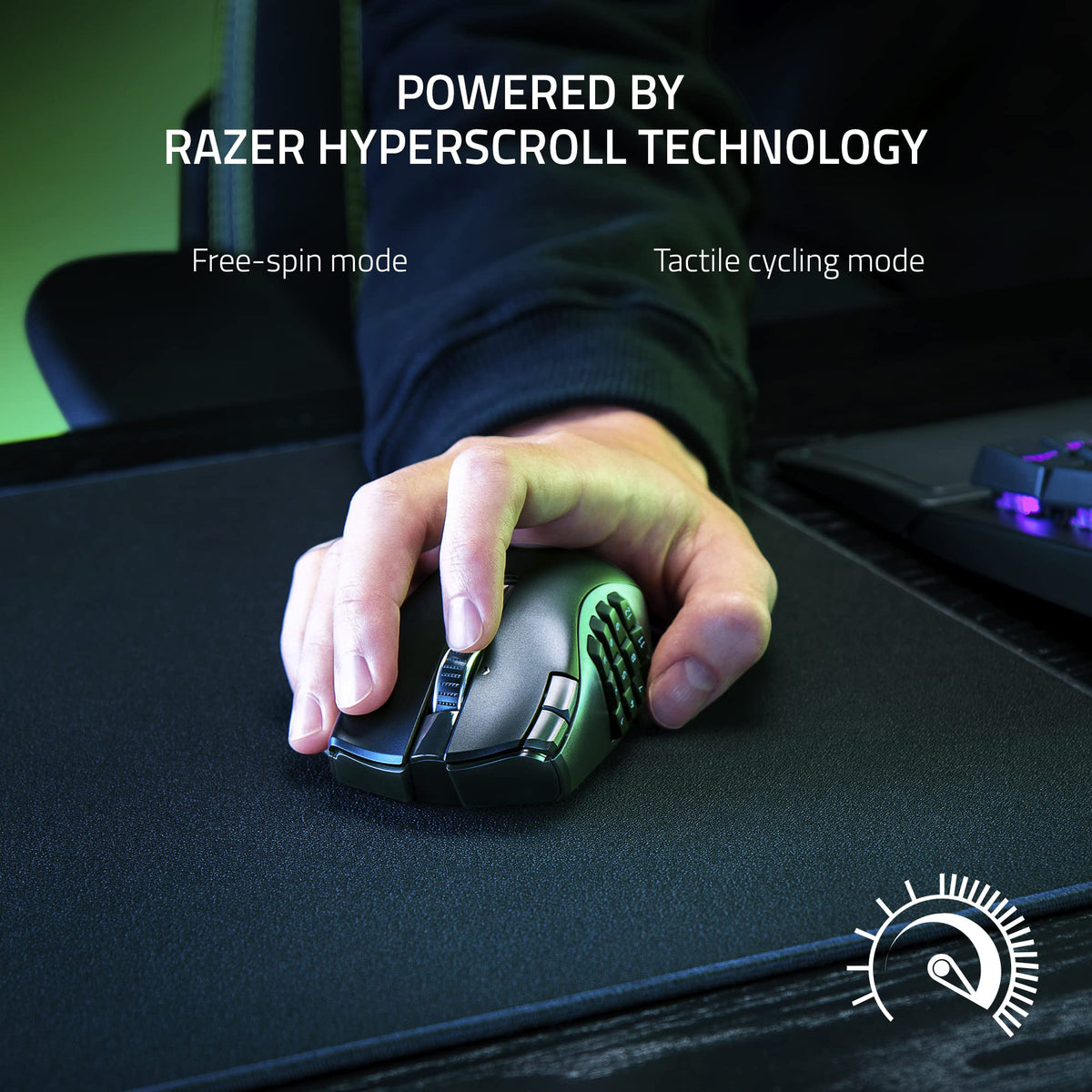Razer Naga X - Ergonomic MMO Gaming Mouse with 16 Programmable Buttons (2nd Gen Optical Mouse Switches, Advanced 5G Optical Sensor, 85g Ergonomic Design, RGB Chroma, Speedflex Cable) Black