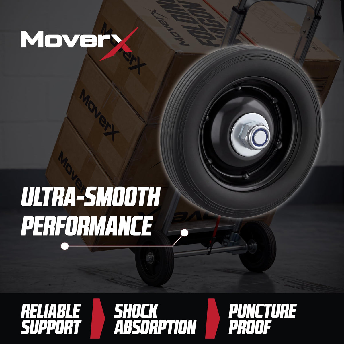 MoverX Folding Hand Truck Aluminium, Heavy Duty Hand Truck Foldable Trolley on Wheels, Multi Purpose Sack Truck Moving Trolley, 80kg