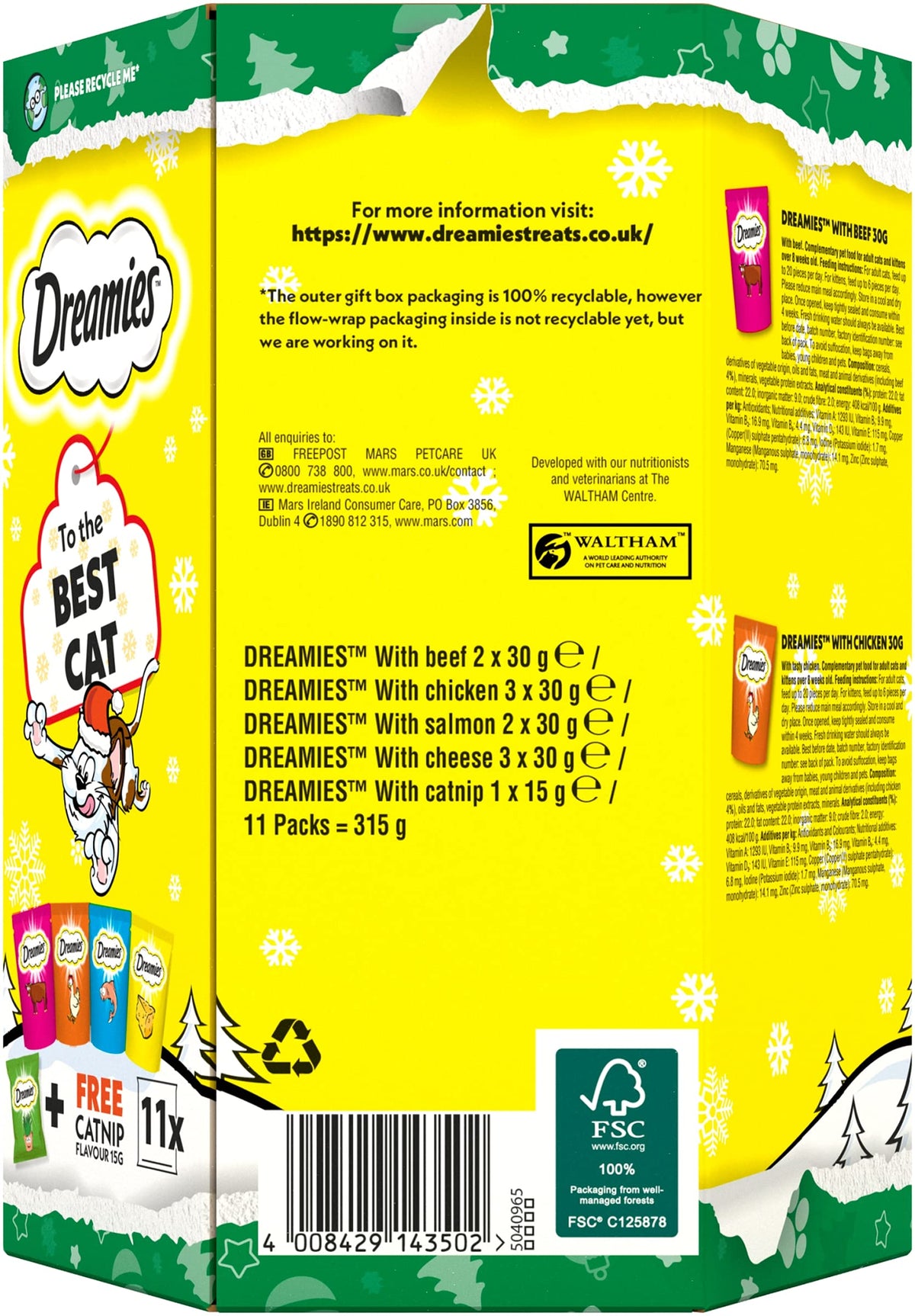 Dreamies Cat Treats Cheese 60g