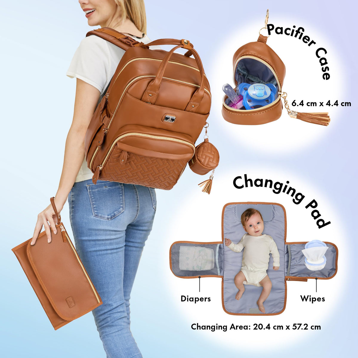 Dikaslon Baby Changing Bags Backpack, Large Baby Bag, 19 Pockets, Outdoors