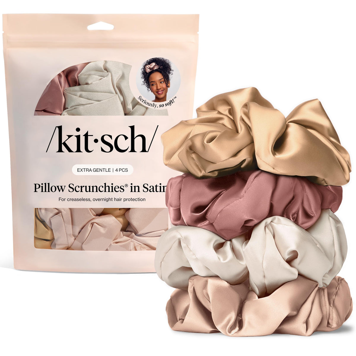 Kitsch Satin Scrunchies for Women 3pcs - Garden Bouquet