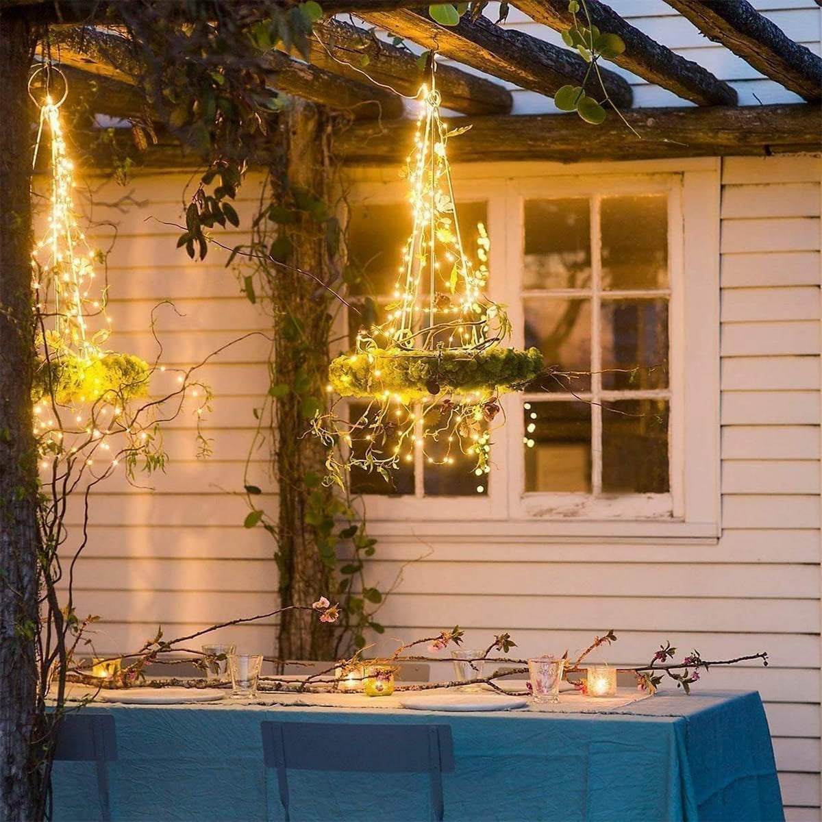 Lezonic 2Pack Solar String Lights Waterproof,12M/40Ft 120LED Garden Lights