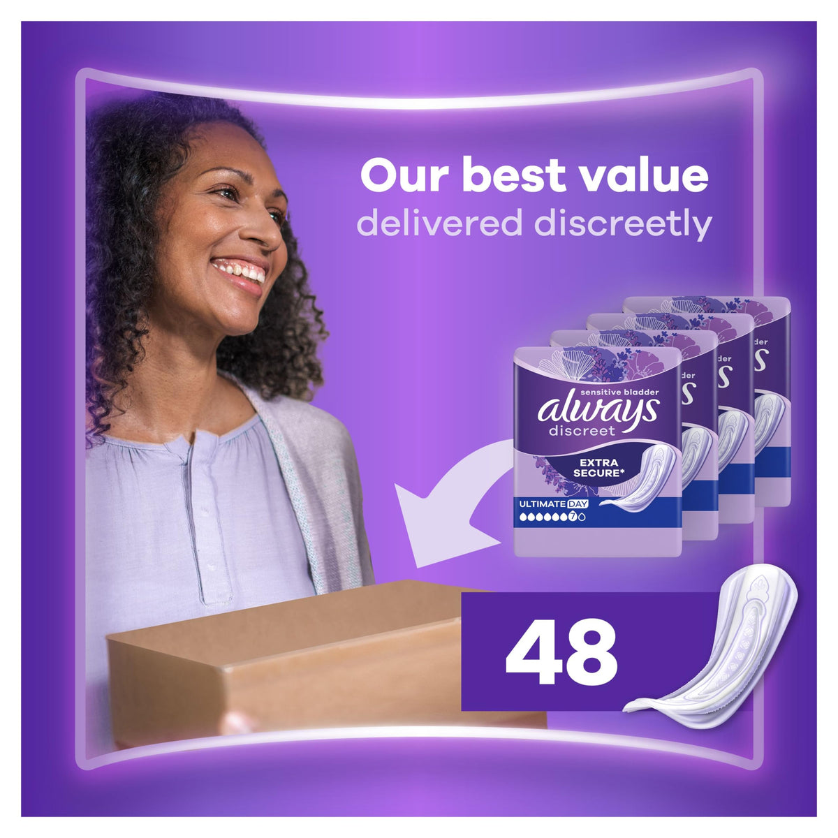 Always Discreet Incontinence Pads Ultimate Night 48x