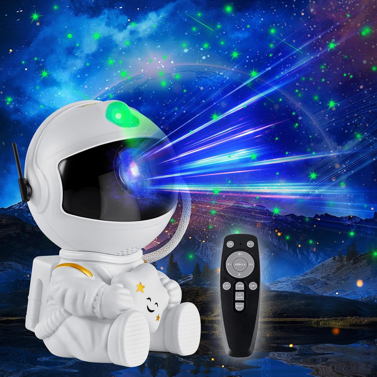 MAZ-TEK Astronaut Galaxy Star Projector - Starry Night Light with Remote Control Timer, 360° Adjustable for Christmas, Birthdays, Valentine's Day