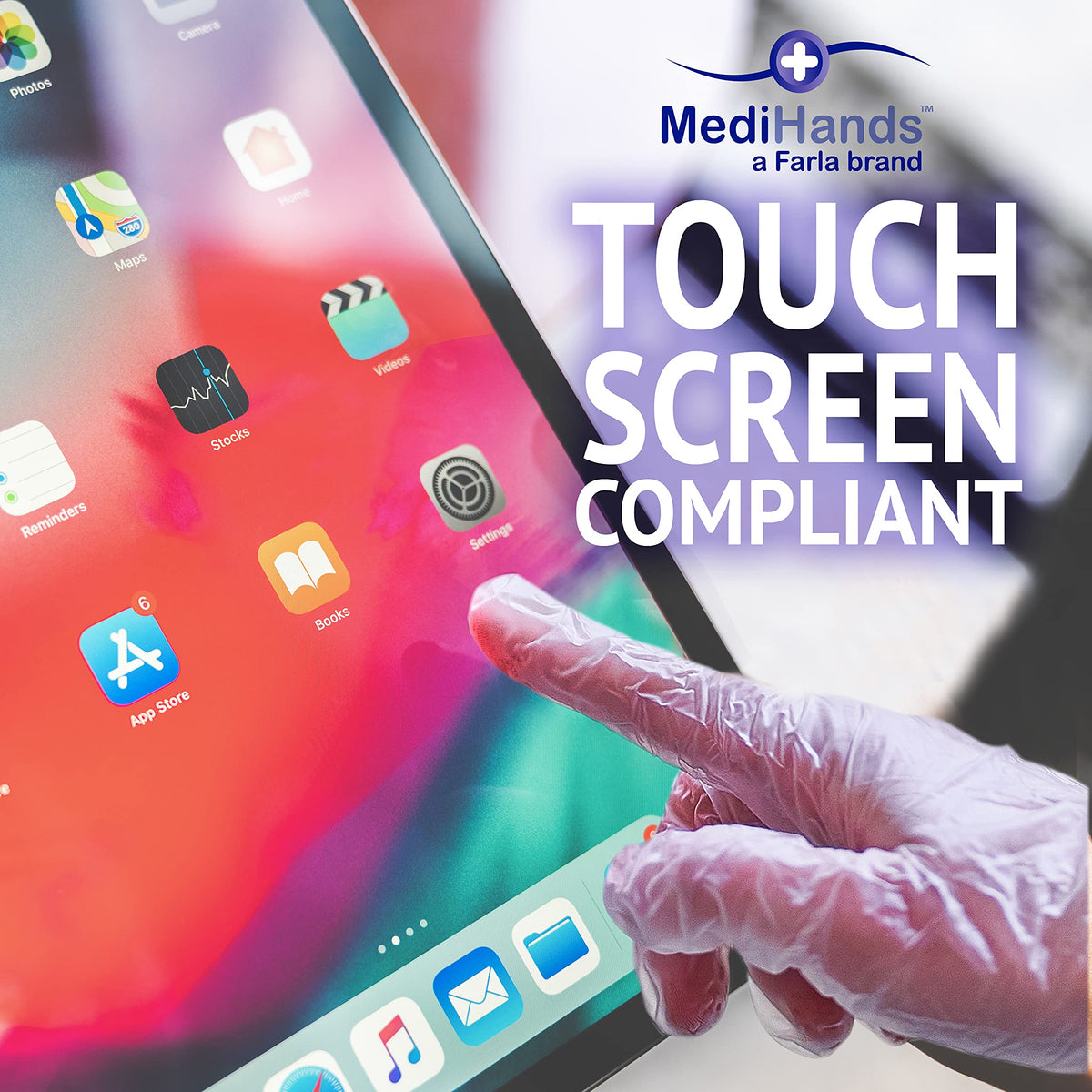 MediHands Vinyl Clear Medium Gloves, Disposable Surgical Gloves, Box of 100, Powder Free, Latex Free, Protein Free, Medical, Food, Multi-Use
