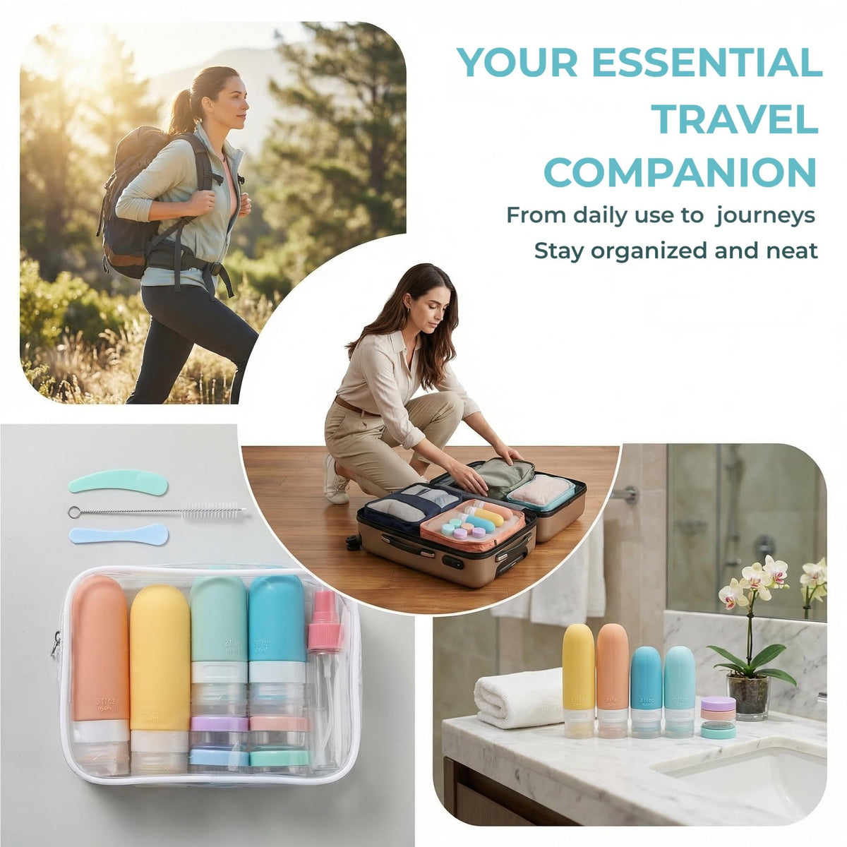 Travel Bottles for Toiletries, CAA Approved 11 PCS Travel Bottles Kit