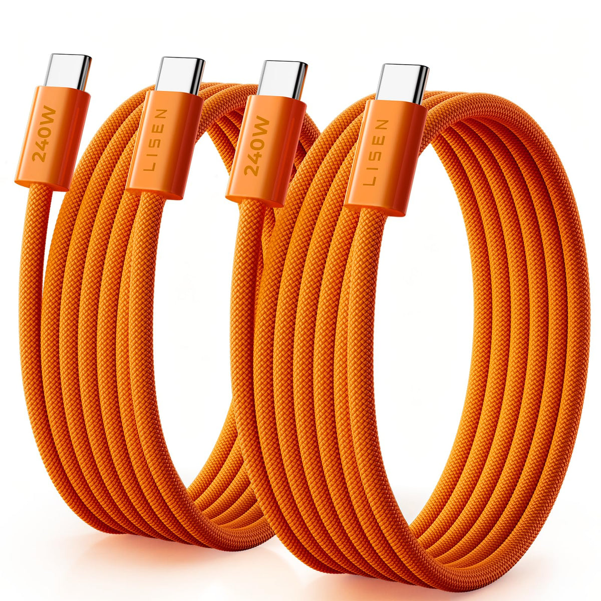 LISEN 240W USB C to USB C Cable 2-Pack, 2m USB C Charger Cable Fast Charger