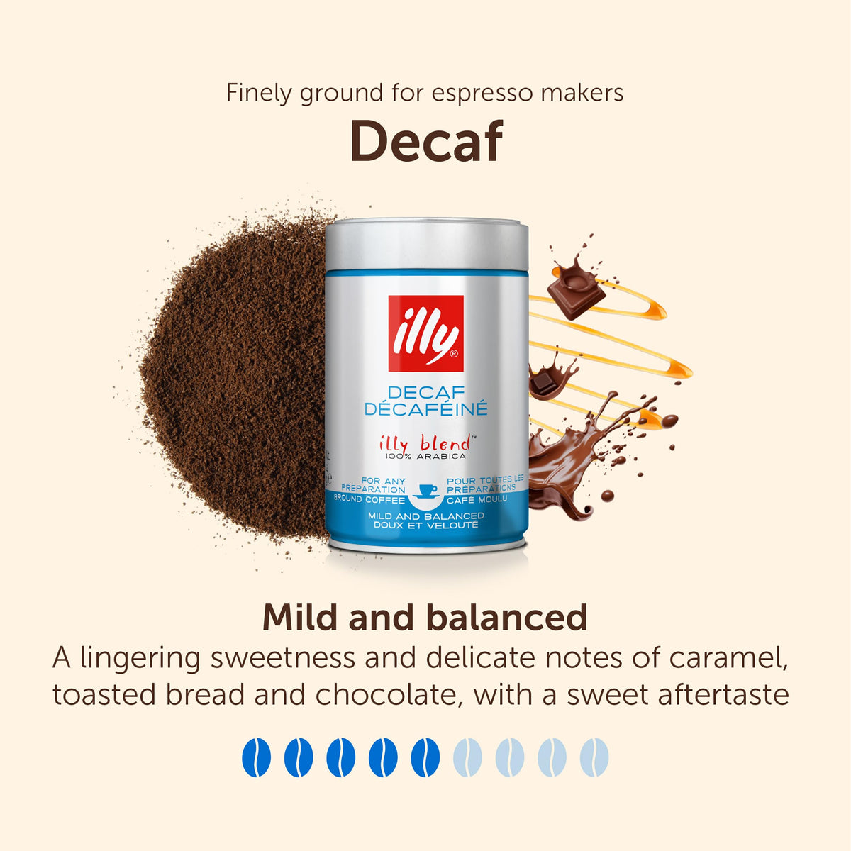 illy Classico Ground Coffee for Espresso, Moka Pot, Cafetiere 250g