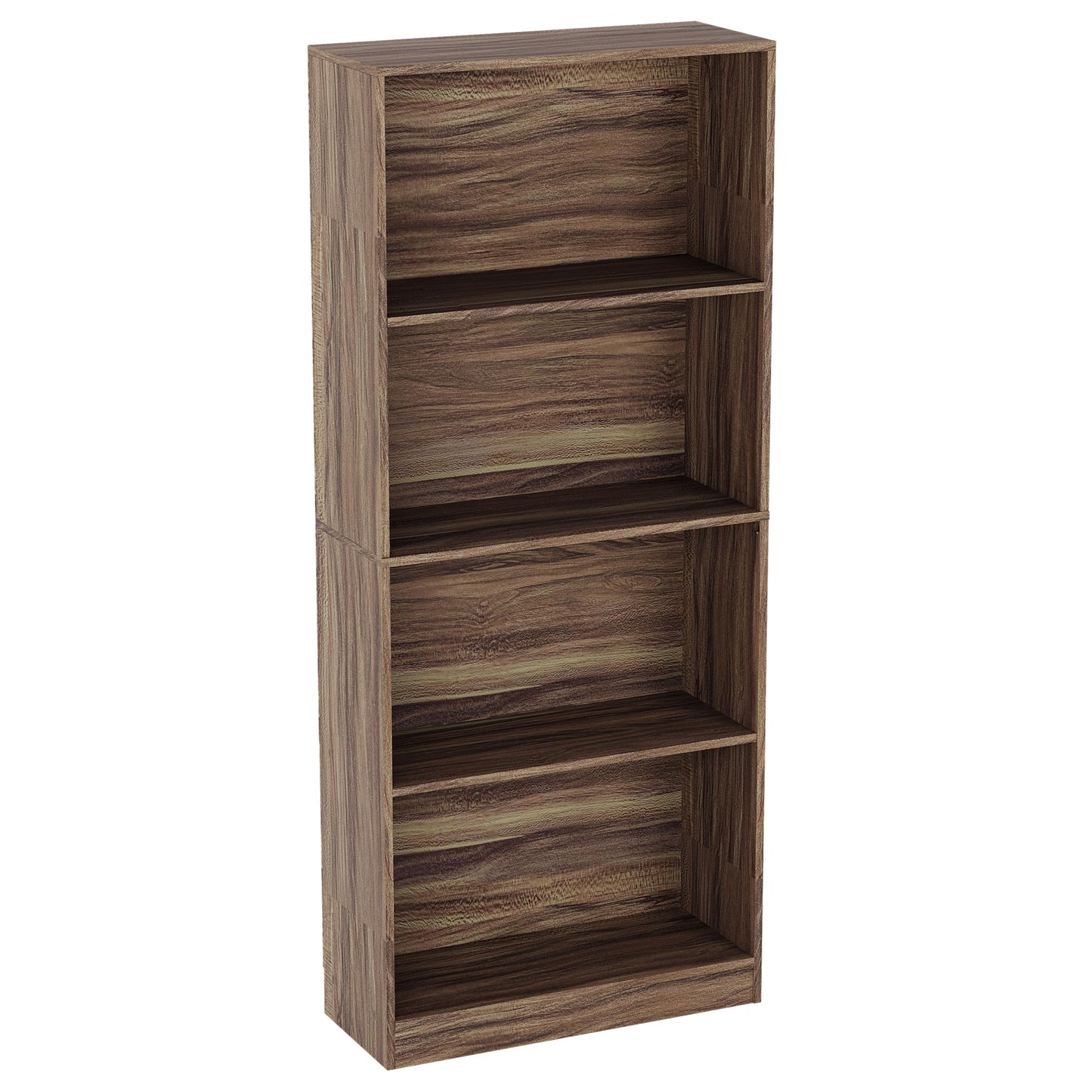 Vida Designs Cambridge 3 Tier Low Bookcase, White Wooden Shelving Display Storage Unit Office Living Room Furniture
