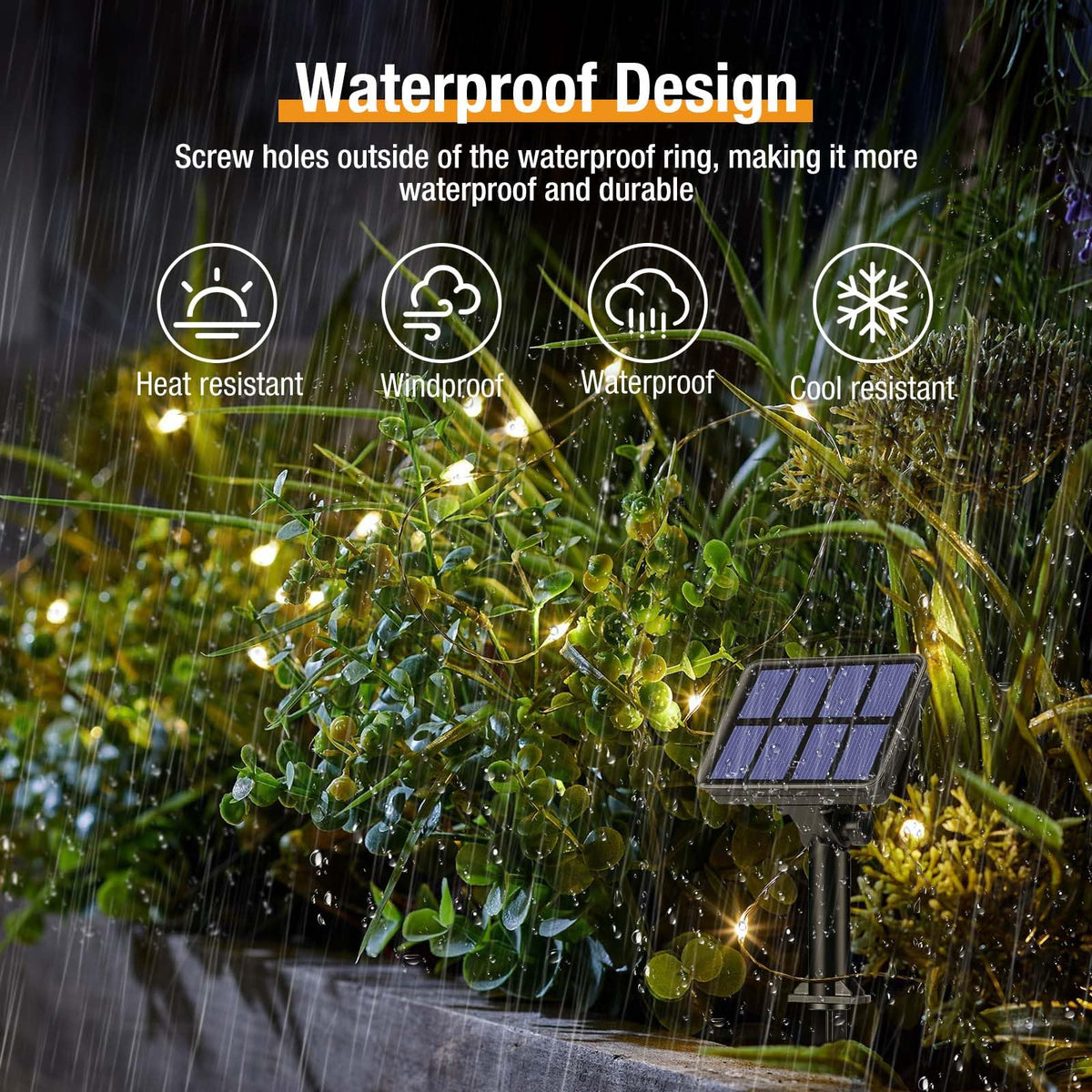 btfarm 2 Pack Solar String Lights Outdoor Garden, 15M/50FT 150 LED