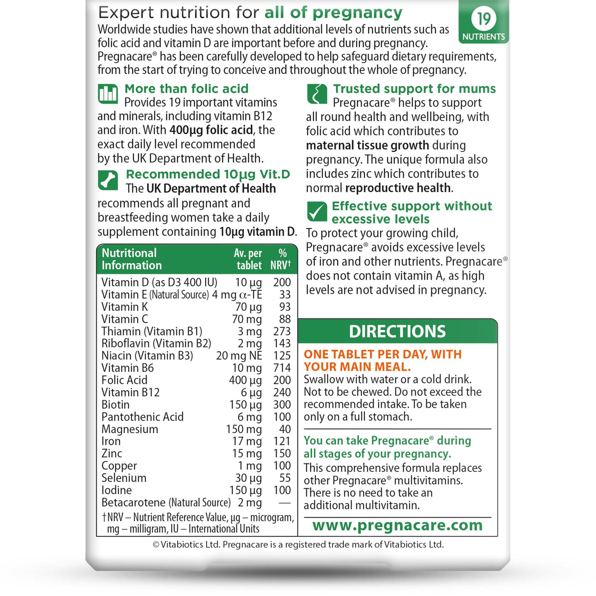 Pregnacare MAX Pregnancy Vitamins - UK's No.1 Pregnancy Brand. Greater Prenatal Care for Women, Supplement with Added Omega-3 DHA for Normal Brain and Eye Development
