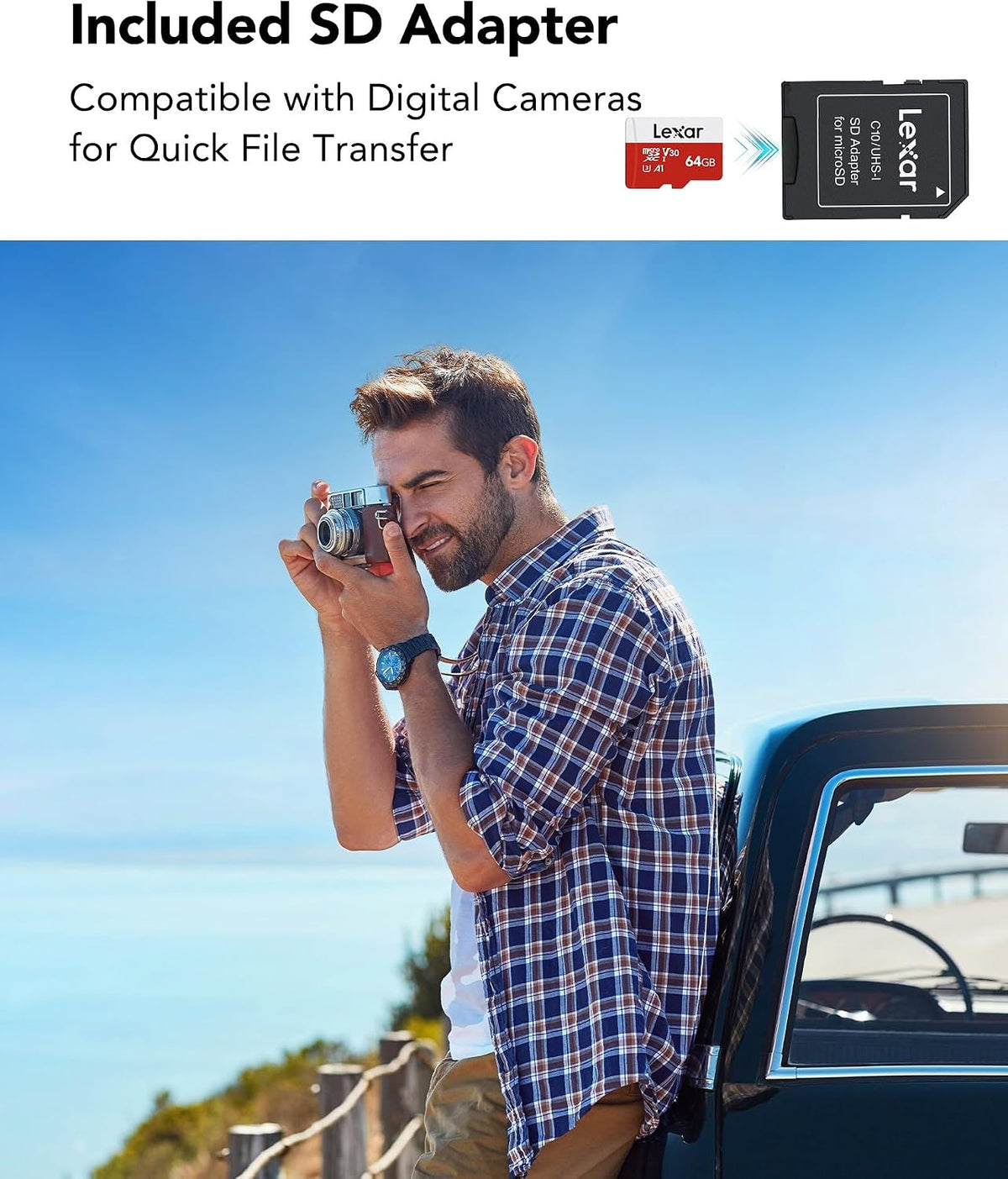 Lexar Micro SD Card 64GB E Series, Up to 100MB/s, microSDHC