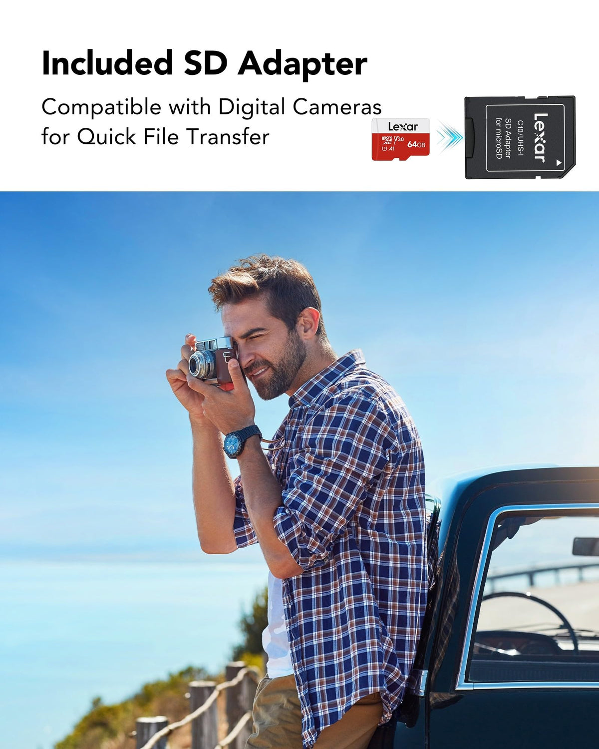 Lexar Micro SD Card 64GB E Series, Up to 100MB/s, microSDHC