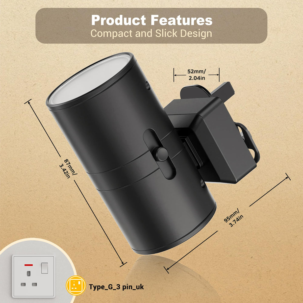 JandCase Night Light, Night Light Plug in Wall with Dusk to Dawn Sensor