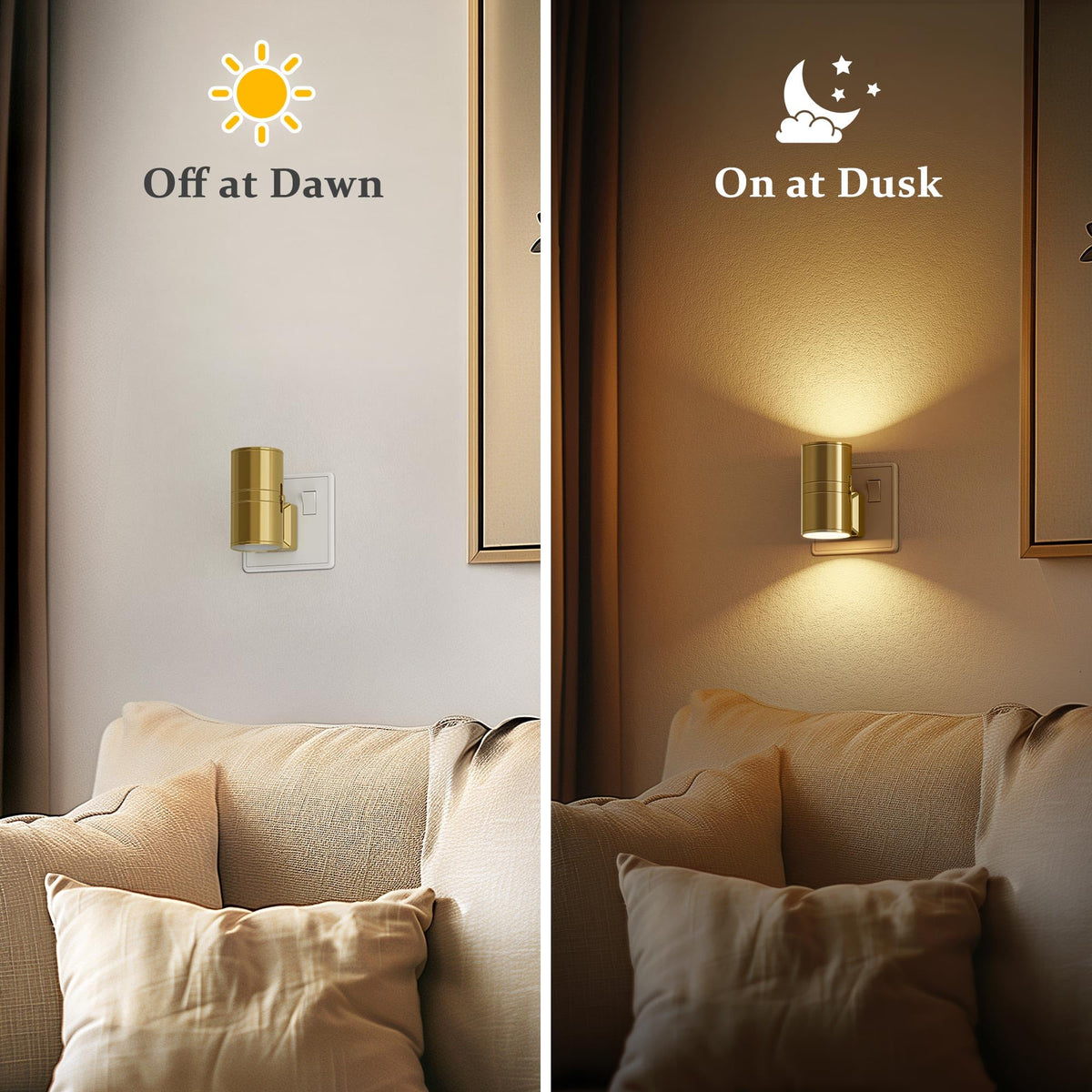 JandCase Night Light, Night Light Plug in Wall with Dusk to Dawn Sensor