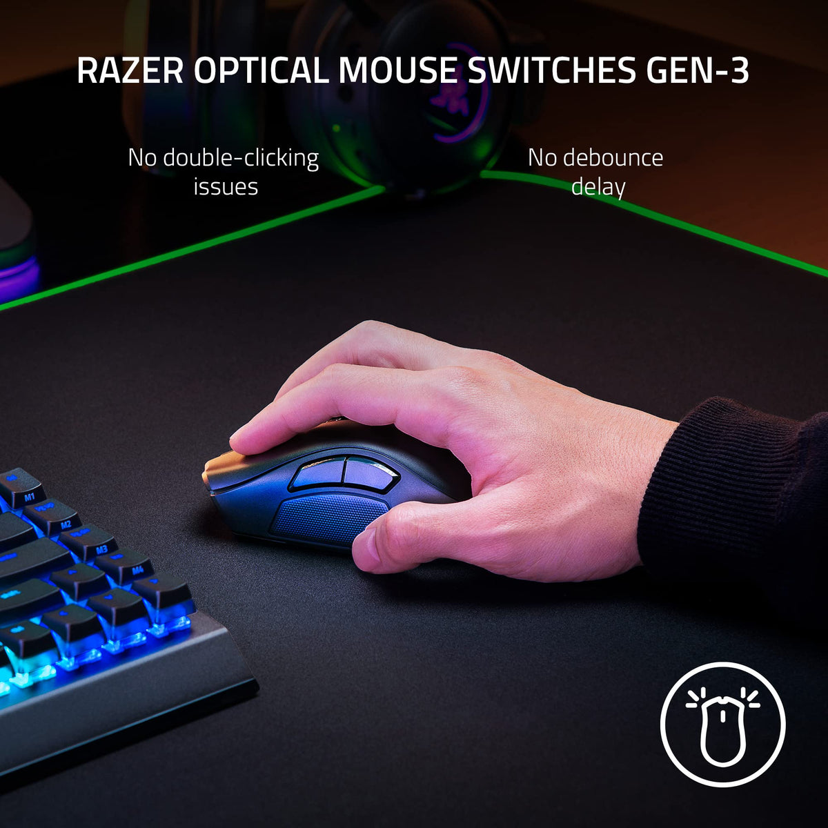 Razer Naga X - Ergonomic MMO Gaming Mouse with 16 Programmable Buttons (2nd Gen Optical Mouse Switches, Advanced 5G Optical Sensor, 85g Ergonomic Design, RGB Chroma, Speedflex Cable) Black