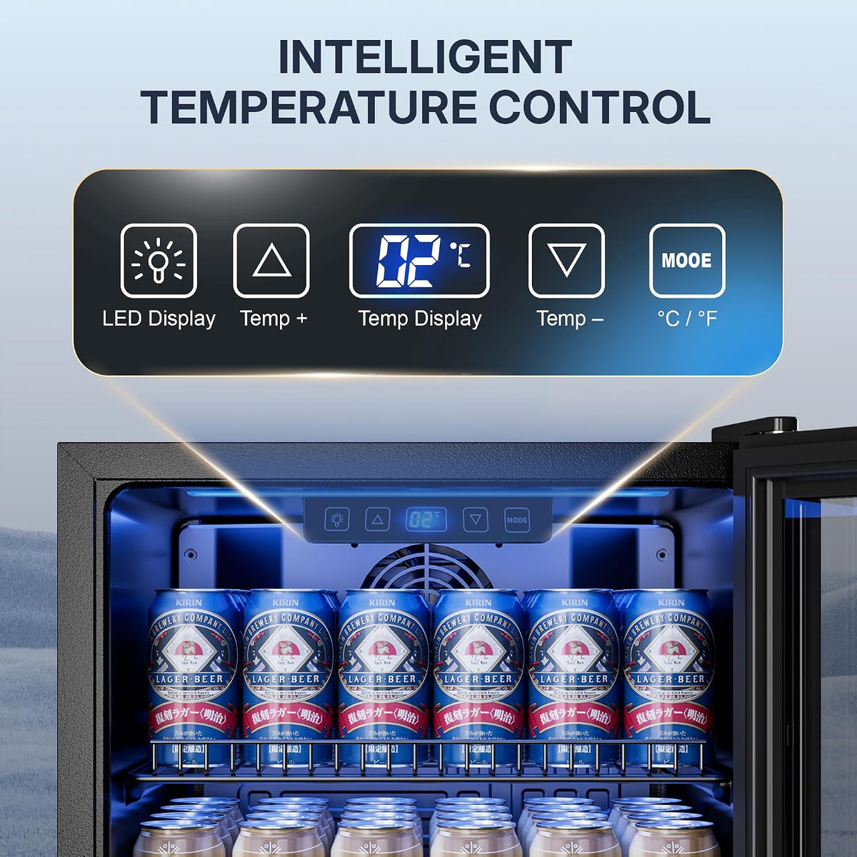 TRIUMPHKEY 90L Drinks Fridge with Glass Door, Beverage Cooler
