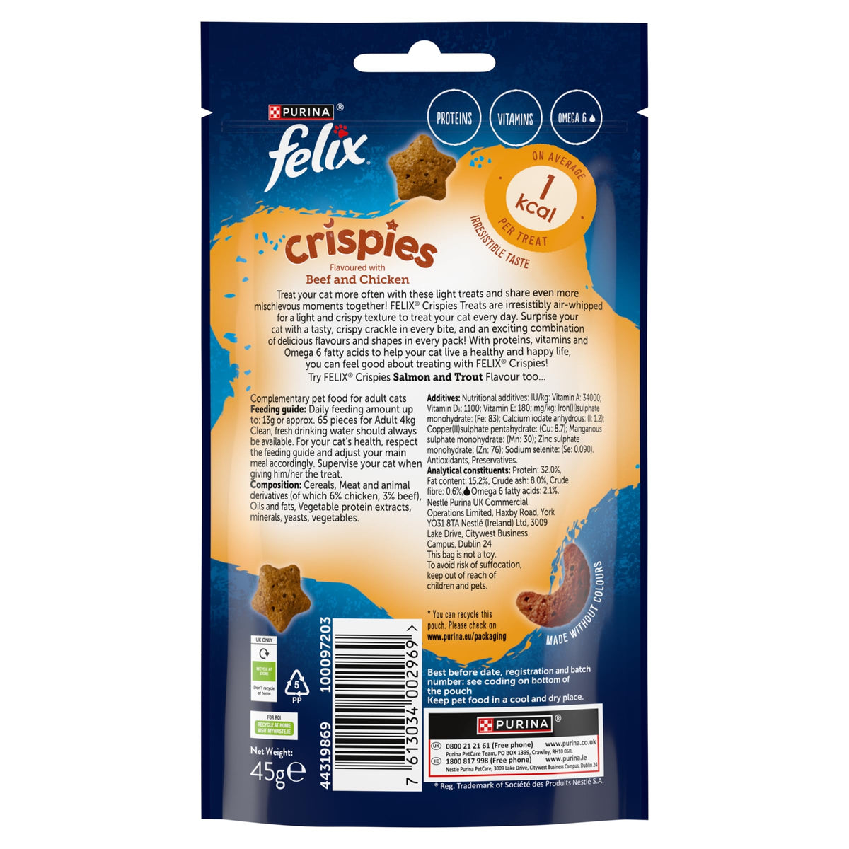 FELIX Tasty Shreds Adult Wet Cat Food Mixed Selection in Gravy Chicken, Beef, Tuna, Salmon 40 x 80g Pouches