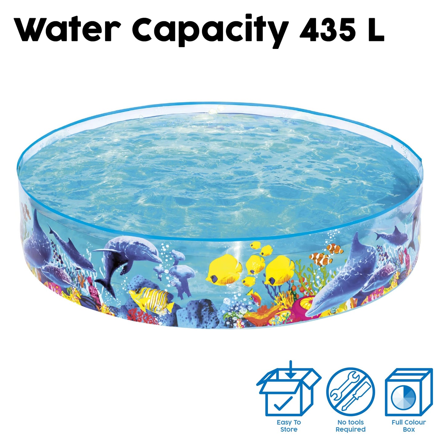Bestway Sea Creature Kids Paddling Pool — 48 inch Round, 219 Litres | Toddlers & Children