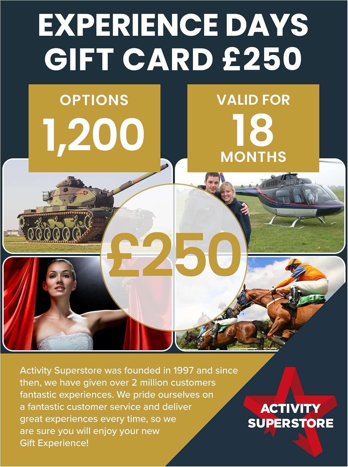 Activity Superstore £250 Experience Days Gift Card - 1200+ Options