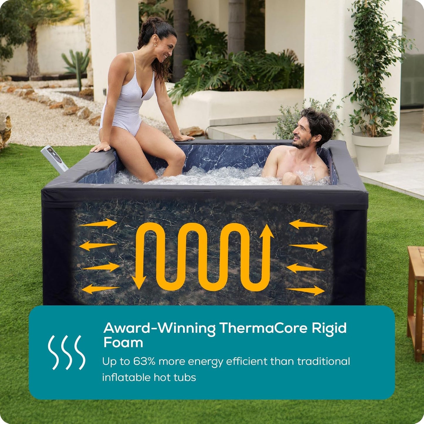 Lay-Z-Spa Stockholm ThermaCore UltraFit Smart AirJet Inflatable Hot Tub