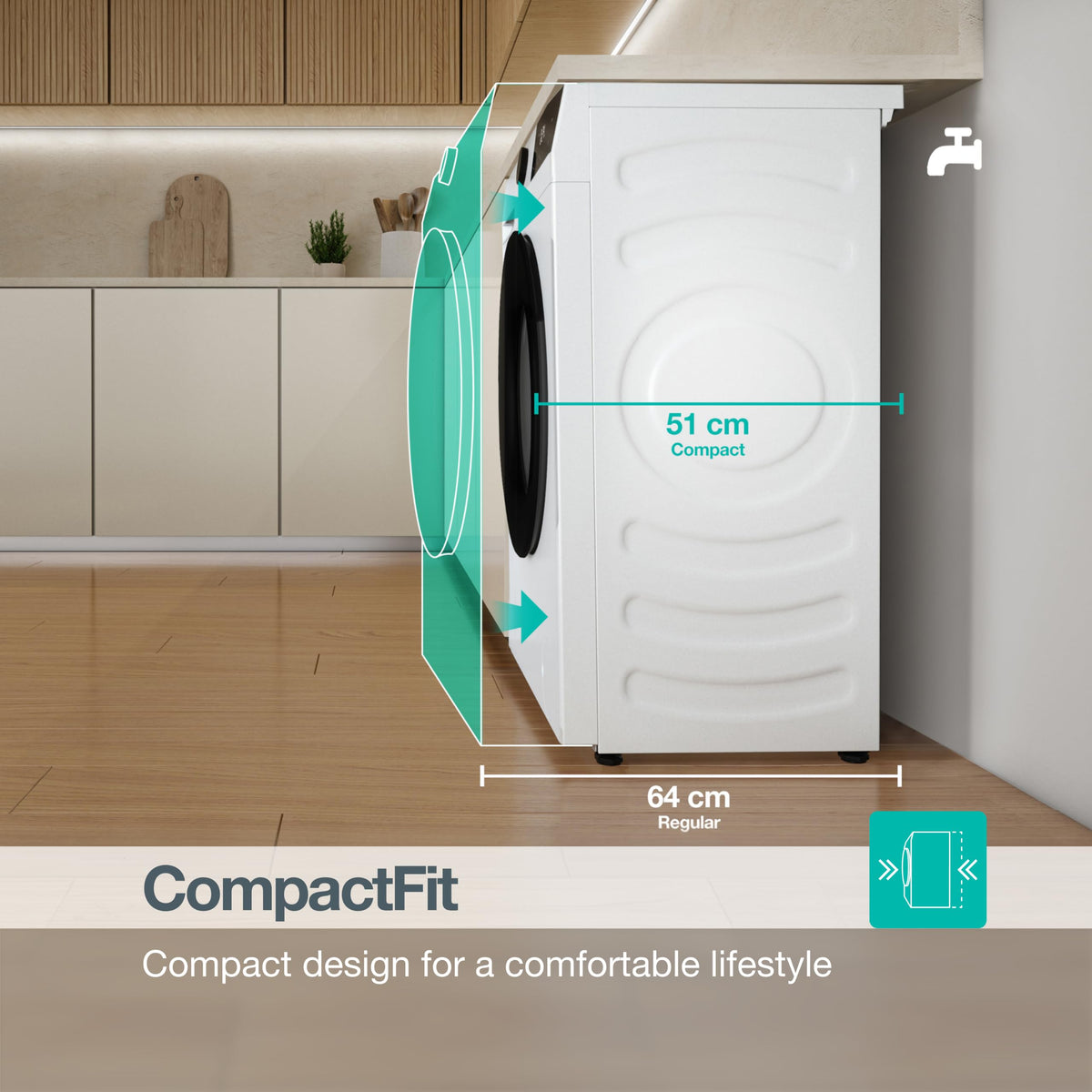 Gorenje 11 kg 1400 rpm Freestanding Washing Machine, White - WG2P114A22/UK