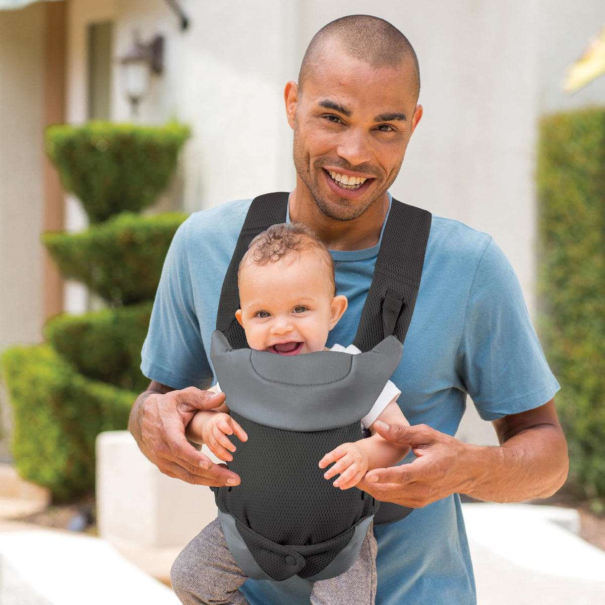 Infantino Flip Advanced 4-in-1 Baby Carrier - Ergonomic, Convertible, Face-in and Face-Out Front and Back Baby Carrier for Newborn to Toddler 3,6-14,5kg, Grey