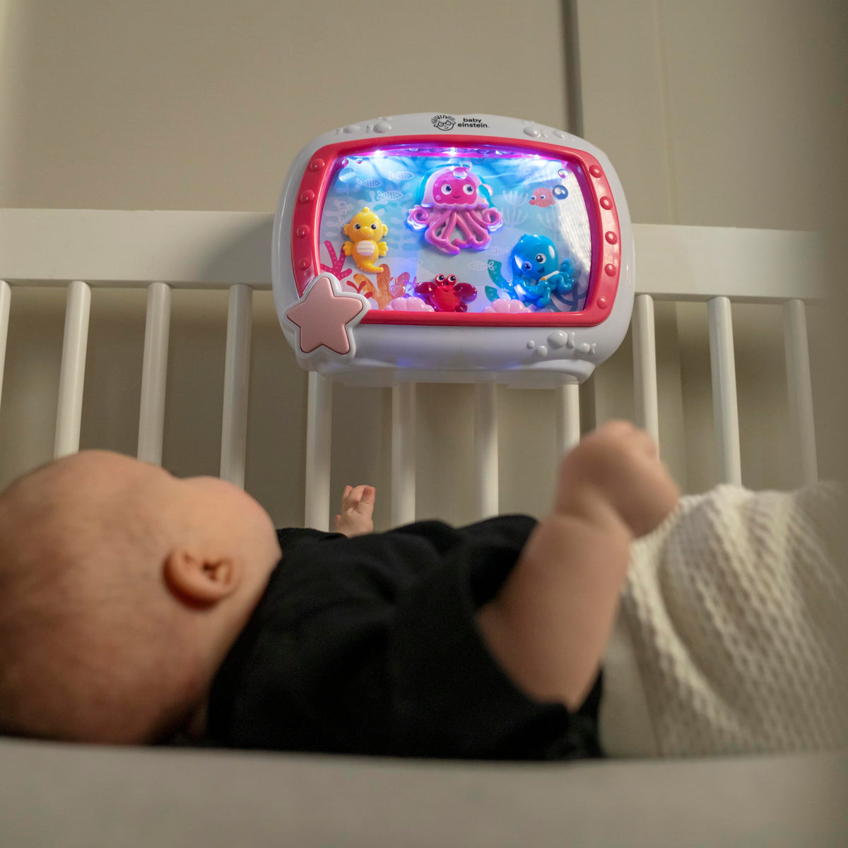 Baby Einstein Sea Dreams Soother, Crib Toy with Remote, Baby Sleep Aid, Calming Lights & Melodies, Newborn and Up