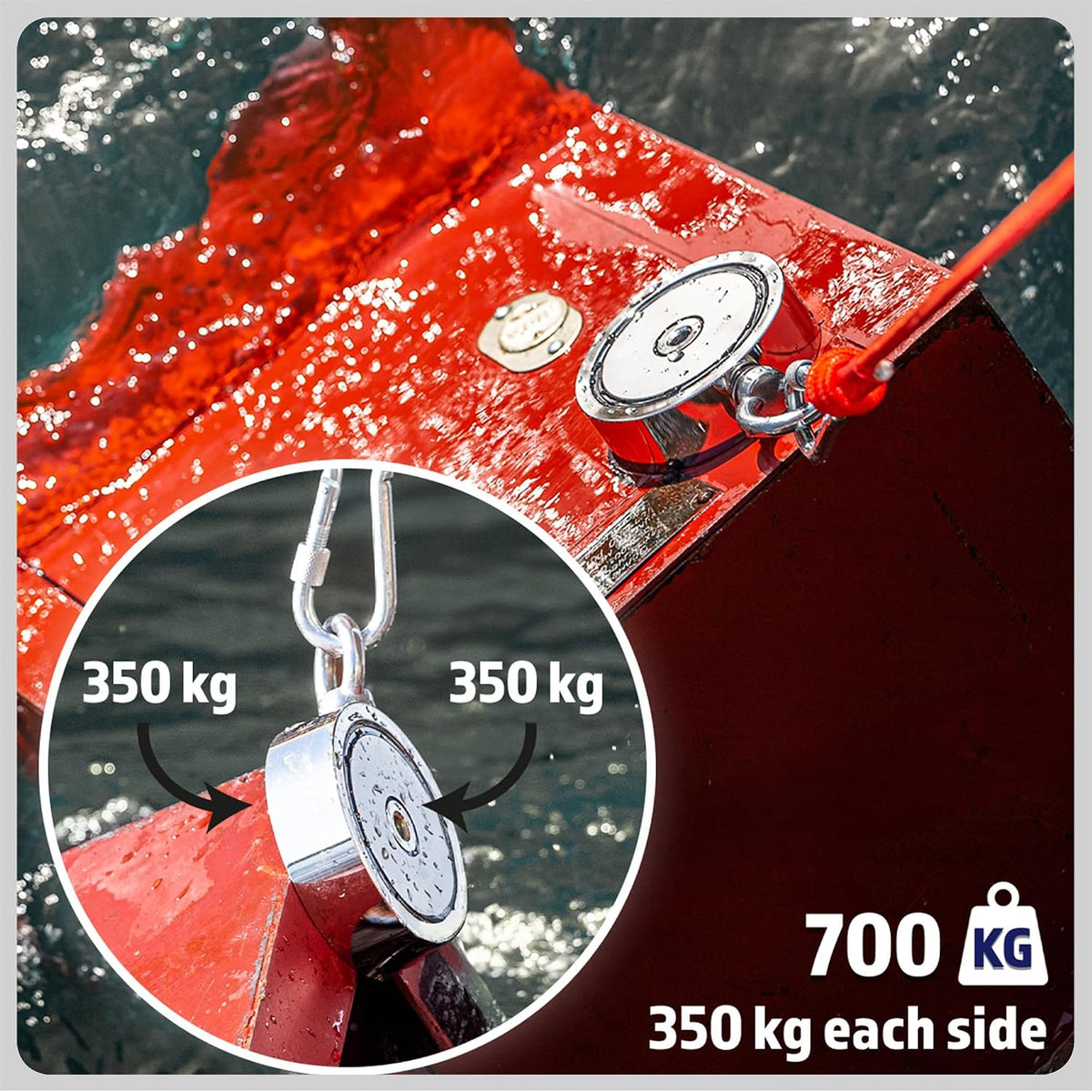 MAGFISHION Magnet Fishing Kit - 700 KG (1600lb) - Ø94mm - Fishing Magnets