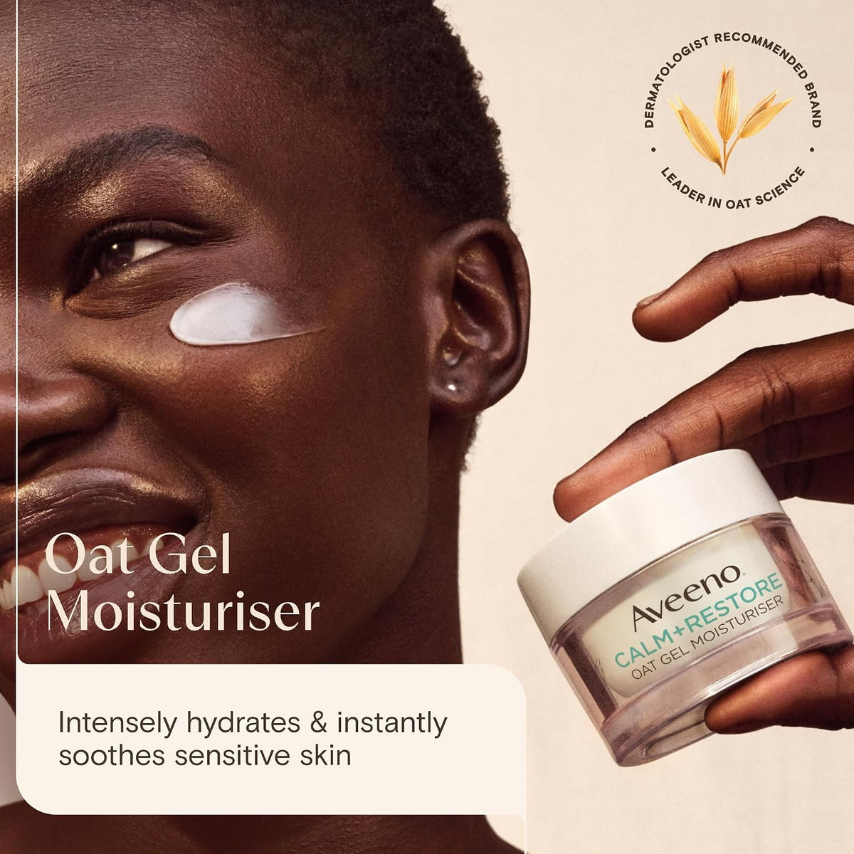 Aveeno Face Calm+Restore Oat Gel Moisturiser for Sensitive Skin (1x 50ml)