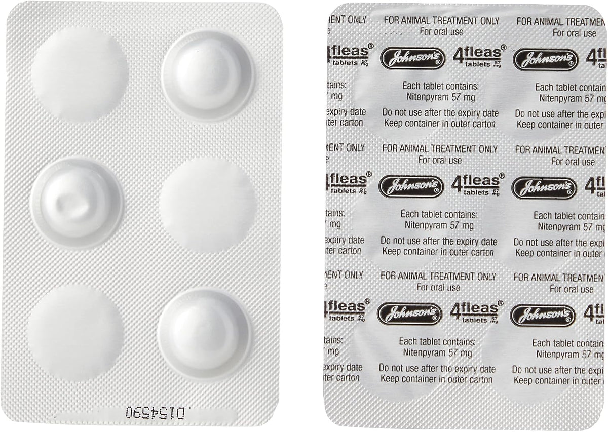 Johnsons Veterinary Products 4Fleas Dog Tablets, Large, 57 mg, 6 Tablets