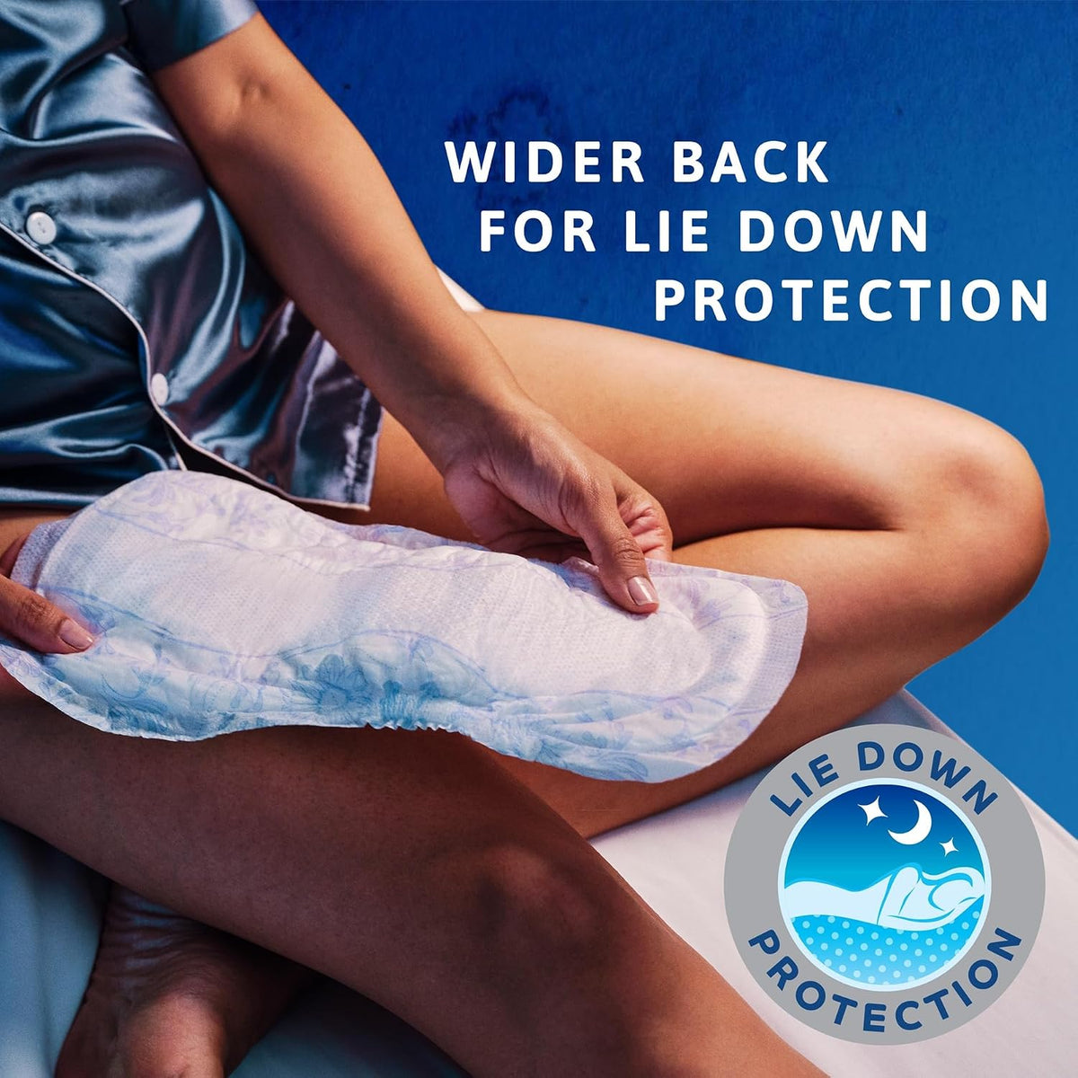 TENA Discreet Maxi Night, Incontinence Pads for Women, Specifically Designed for Night Time Protection with Wider Back and Extra Length, 48 Count (Pack of 8 x 6),packaging may vary