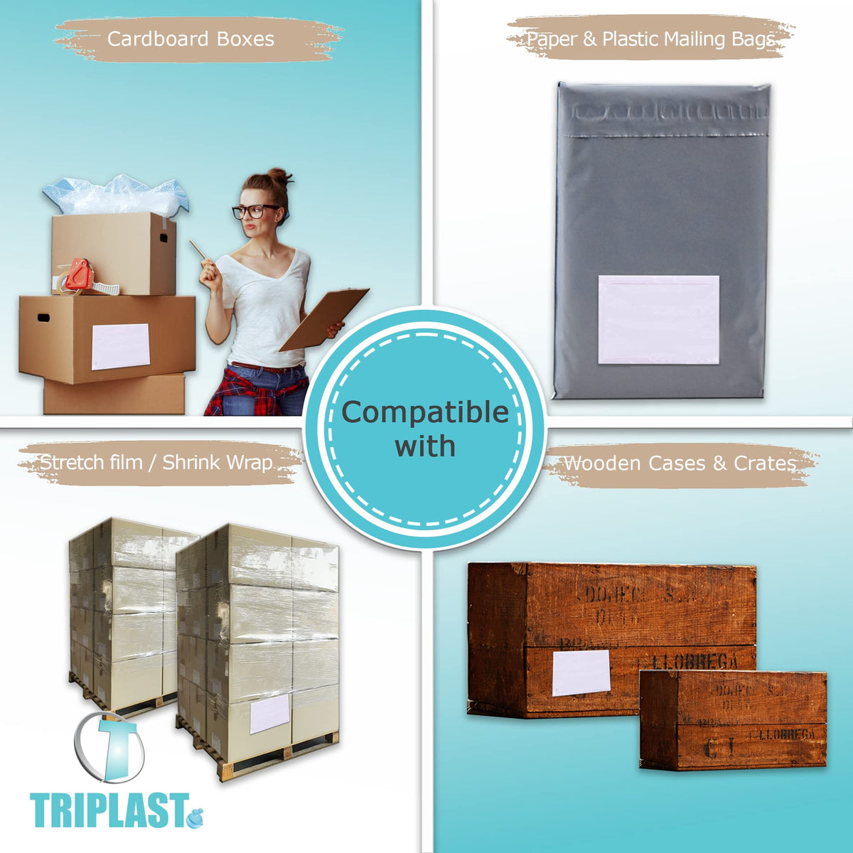 Triplast 1000 x A7 Plain Document Enclosed Wallet (95 x 125 mm) | Peel & Seal Clear Plastic Envelopes/Sleeves/Pockets/Wallets | Attach Invoices, Packing Lists & Delivery Notes to Parcels