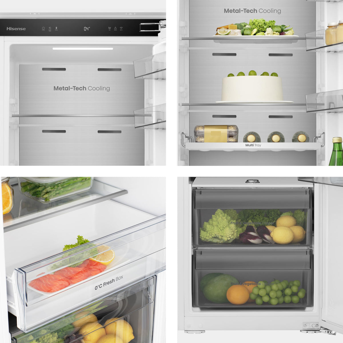 Hisense FV298N4ACE Tall Freestanding Freezer 240 Litre Capacity Total No Frost with LED Display 59D x 59.5W x 172H cm - Stainless Steel, Silver
