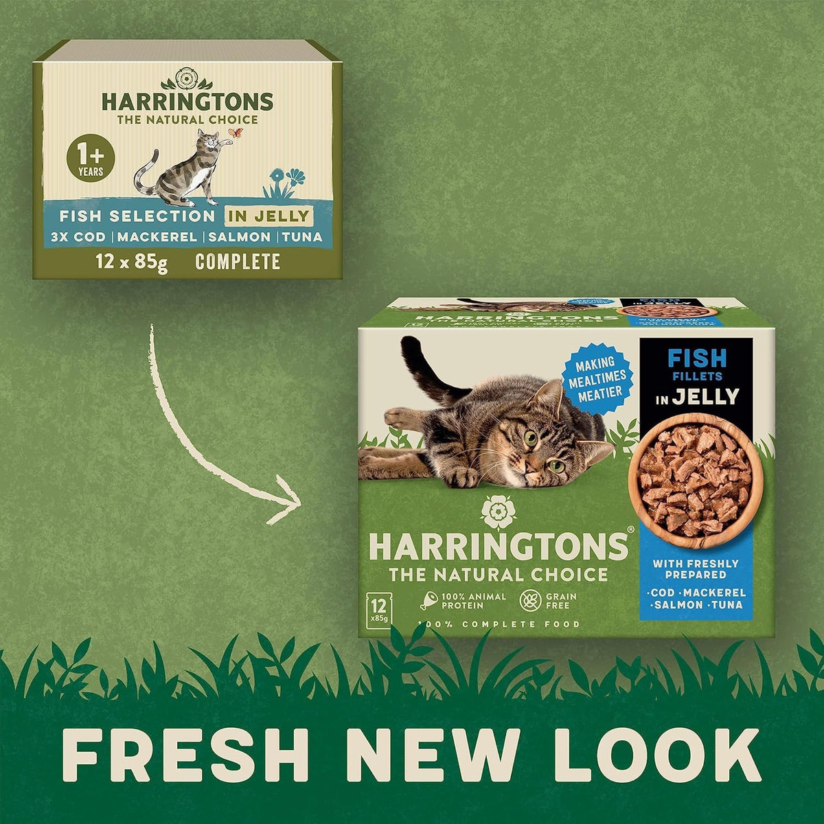Harringtons Complete Wet Adult Cat Food Pouch Mixed in Jelly Pack 40x85g